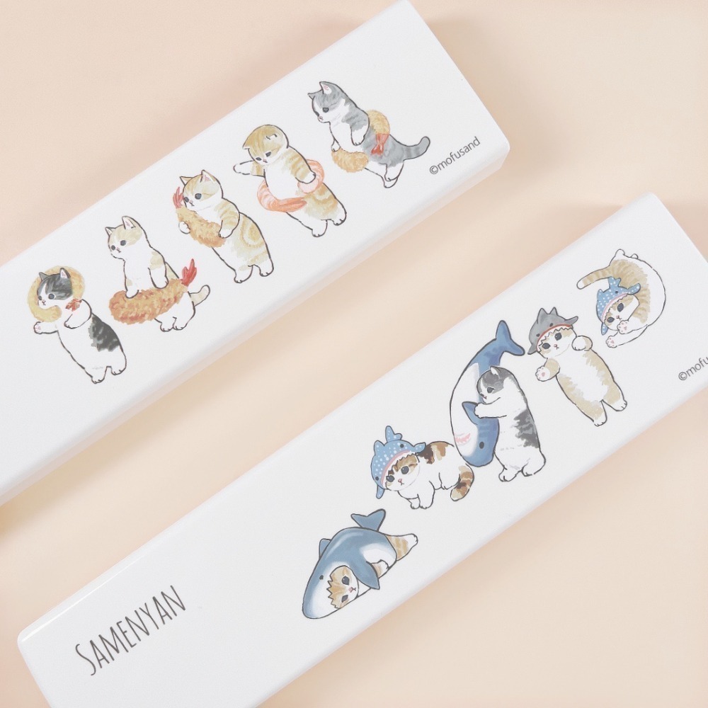 【現貨】mofusand 貓福珊迪 兩件式餐具組 環保餐具 旅行餐具 學生餐具 隨身餐具 筷子 湯匙 附收納小盒-細節圖2