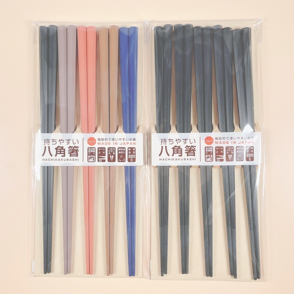 【現貨】Sunlife 耐熱多角筷子 耐熱筷 日本筷 六角筷 八角筷 止滑筷 防滾筷 環保筷 個人筷 家庭筷 5入-細節圖4