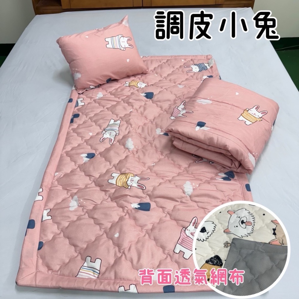 橙功有果生活館 幼稚園 兒童 三件組 睡墊 透氣網 附手提袋 現貨-規格圖1