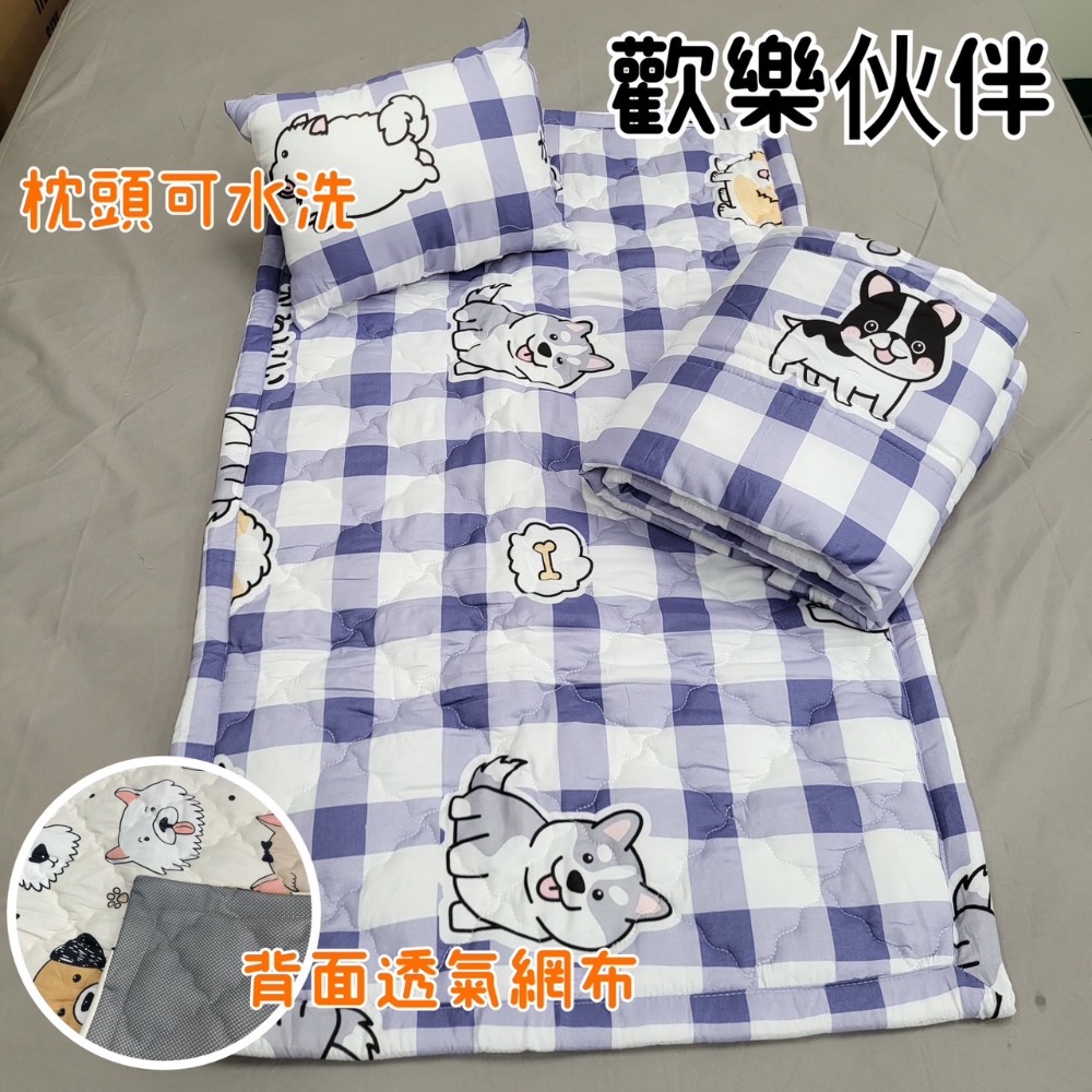 橙功有果生活館 幼稚園 兒童 三件組 睡墊 透氣網 附手提袋 現貨-規格圖1