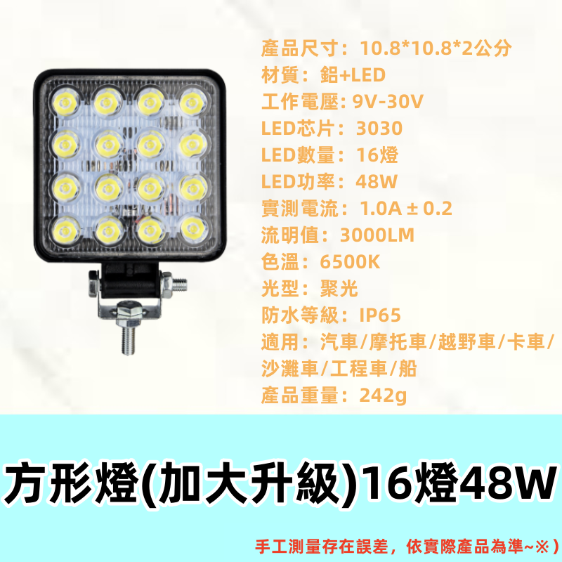 臺灣出貨【免運最低價🔥】大車LED工作燈 照輪燈 日行燈 警示燈 霧燈 貨車卡車 爆閃燈 怪手農機 照明燈 防水燈-規格圖9