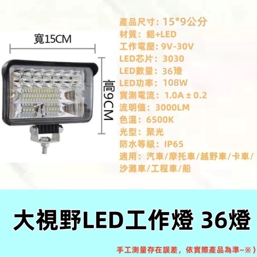 臺灣出貨【免運最低價🔥】大車LED工作燈 照輪燈 日行燈 警示燈 霧燈 貨車卡車 爆閃燈 怪手農機 照明燈 防水燈-規格圖9