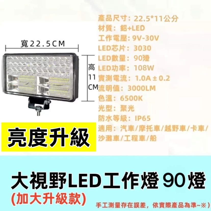 臺灣出貨【免運最低價🔥】大車LED工作燈 照輪燈 日行燈 警示燈 霧燈 貨車卡車 爆閃燈 怪手農機 照明燈 防水燈-規格圖9