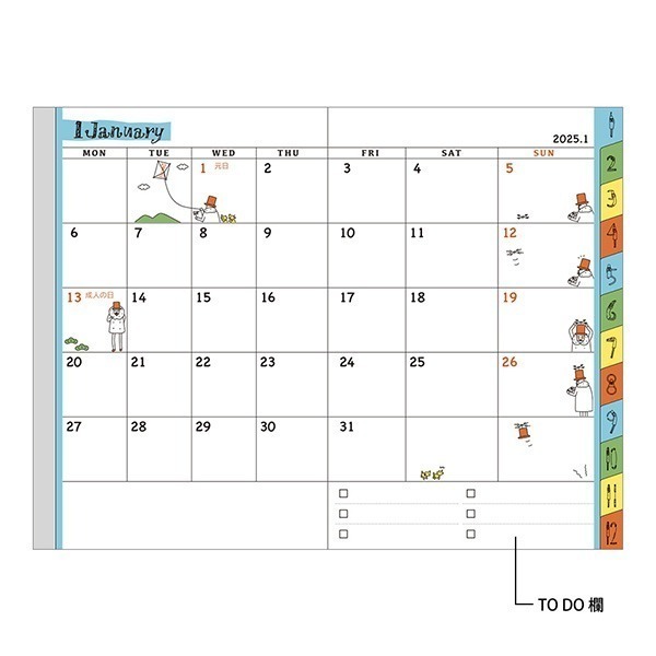 【midori】8/31截單 預購 2025 歐吉桑 手帳 日誌 行事曆 筆記本 月計劃 月間 週間 日曆 月記事-規格圖6
