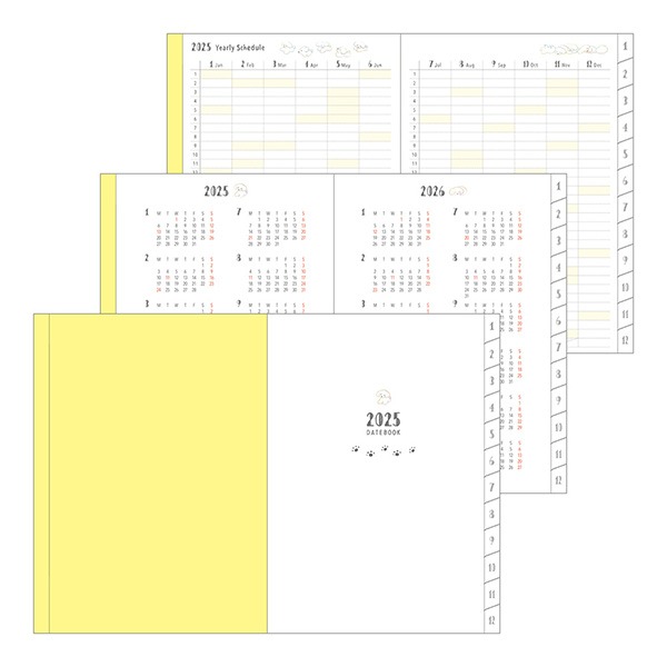 【midori】8/31截單 預購 2025 小狗 手帳 日誌 行事曆 筆記本 月計劃 月間 週間 雙週 日曆 月記事-細節圖4