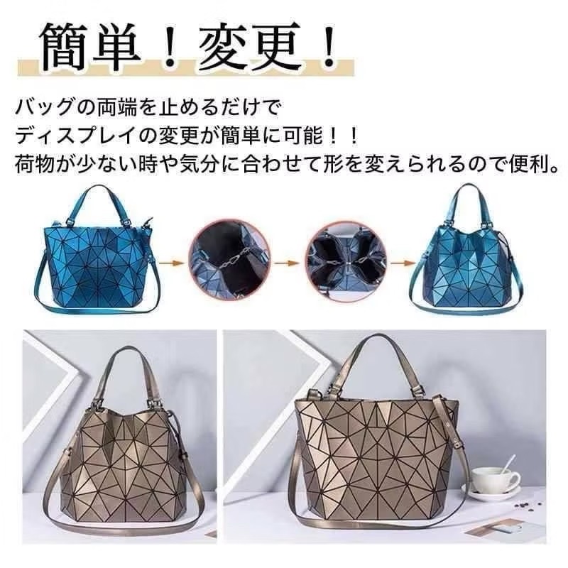 三宅風幾何菱格兩用手提肩背包 托特包 手提包 手提袋 單肩包 肩背包 斜背包 兩用包 生日禮物 三宅一生同款《灰色》-細節圖3