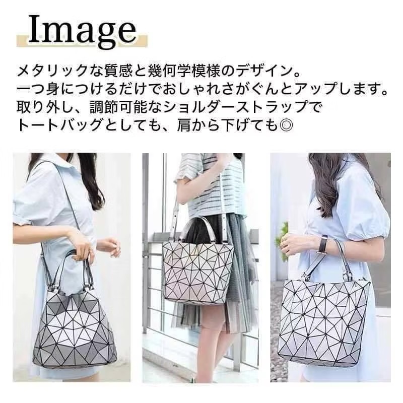 三宅風幾何菱格兩用手提肩背包 托特包 手提包 手提袋 單肩包 肩背包 斜背包 兩用包 生日禮物 三宅一生同款《灰色》-細節圖5