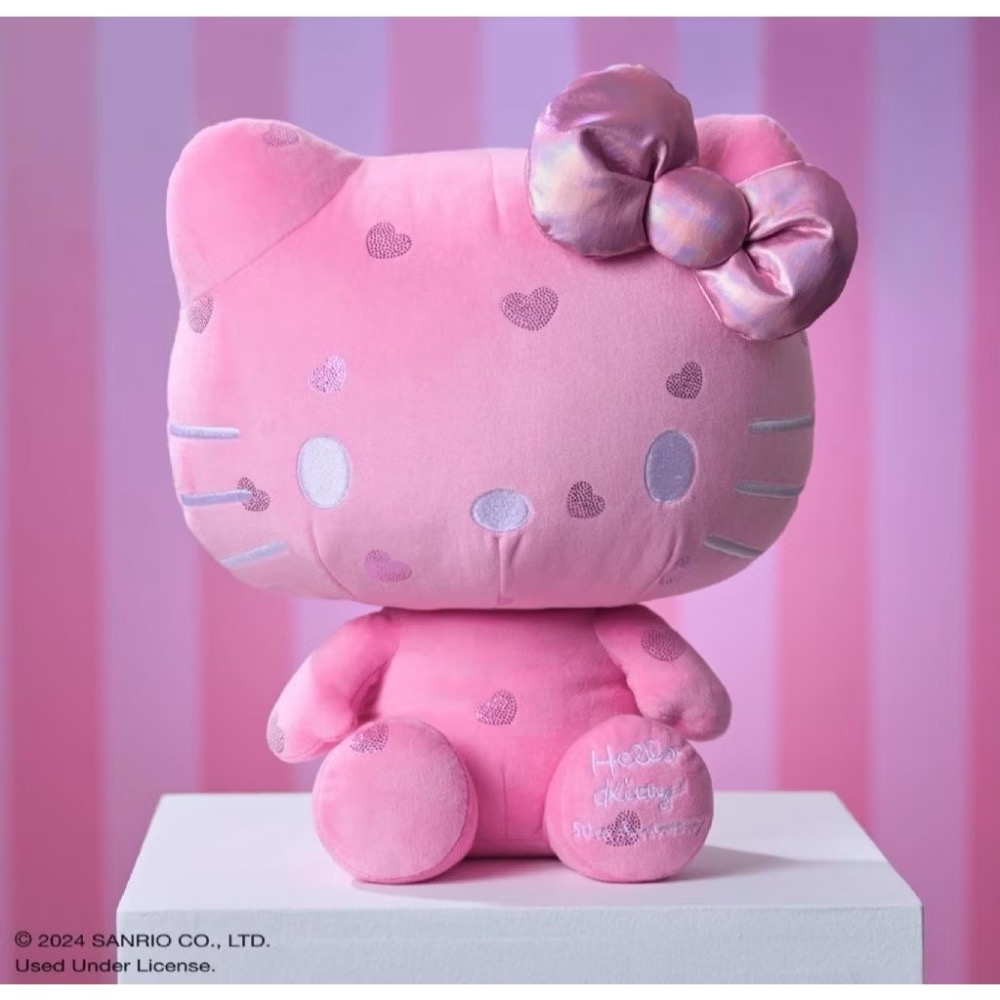 美國HELLO KITTY凱蒂貓50週年限定版粉紅抱抱娃娃 玩偶 布偶 玩具 生日禮物 聖誕禮物 情人節禮物-細節圖2