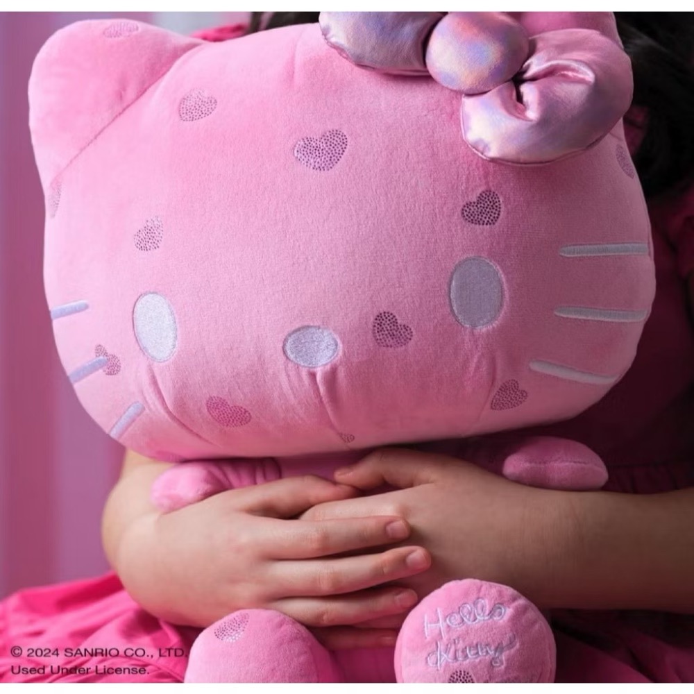 美國HELLO KITTY凱蒂貓50週年限定版粉紅抱抱娃娃 玩偶 布偶 玩具 生日禮物 聖誕禮物 情人節禮物-細節圖4