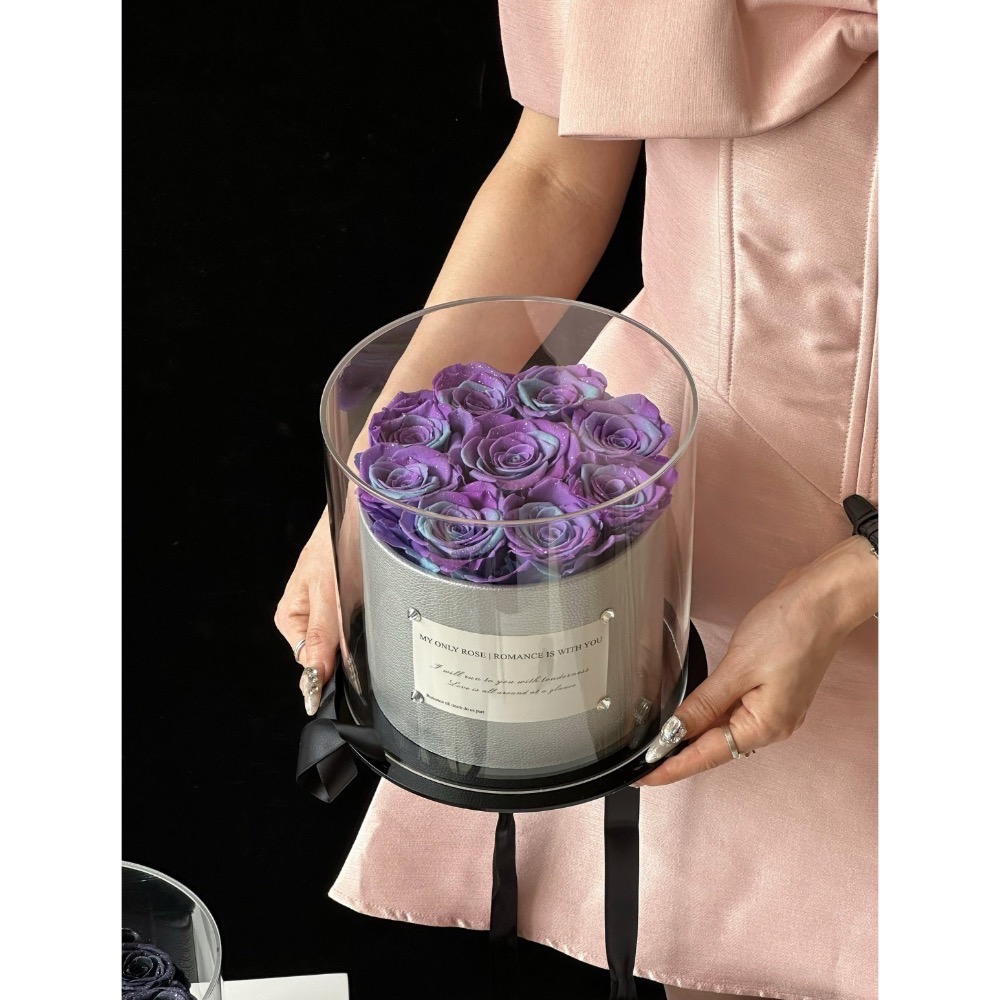 皮革永生花抱抱桶禮盒-細節圖4