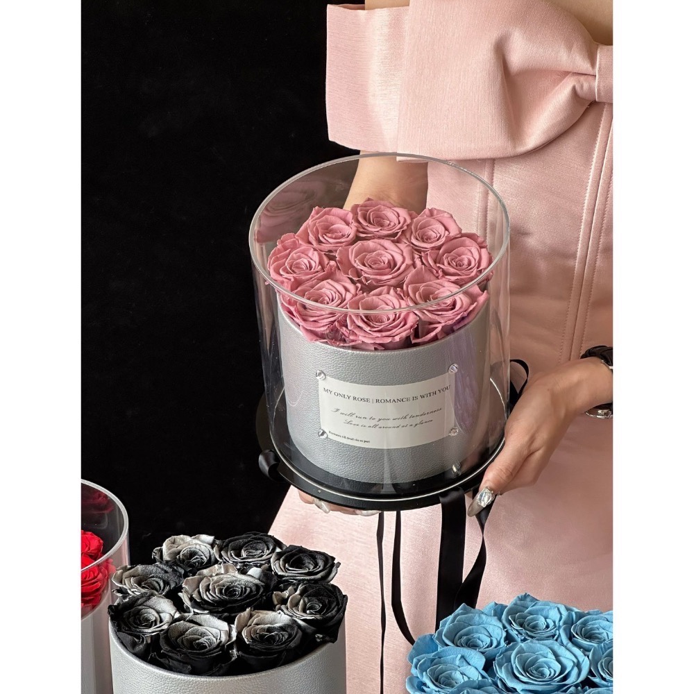 皮革永生花抱抱桶禮盒-細節圖8