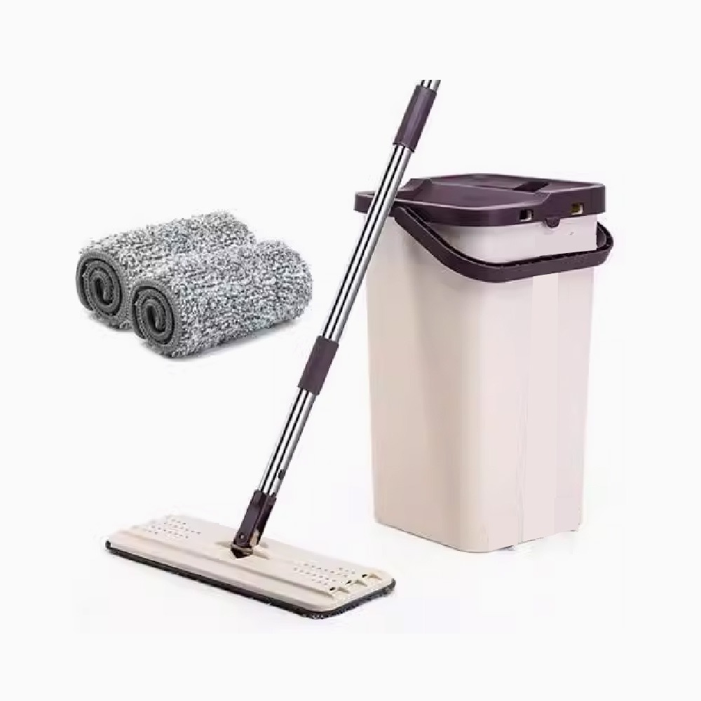 calypso手洗刮刮樂平板拖把水桶組 懶人免手洗拖把(1桿/1桶/2布/福利品)-細節圖2