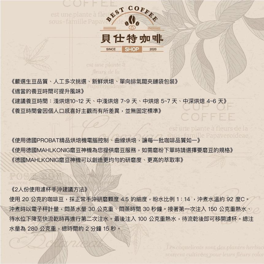 《貝仕特咖啡》衣索比亞 谷吉王者 日曬 咖啡豆《中淺烘焙》《半磅》-細節圖3