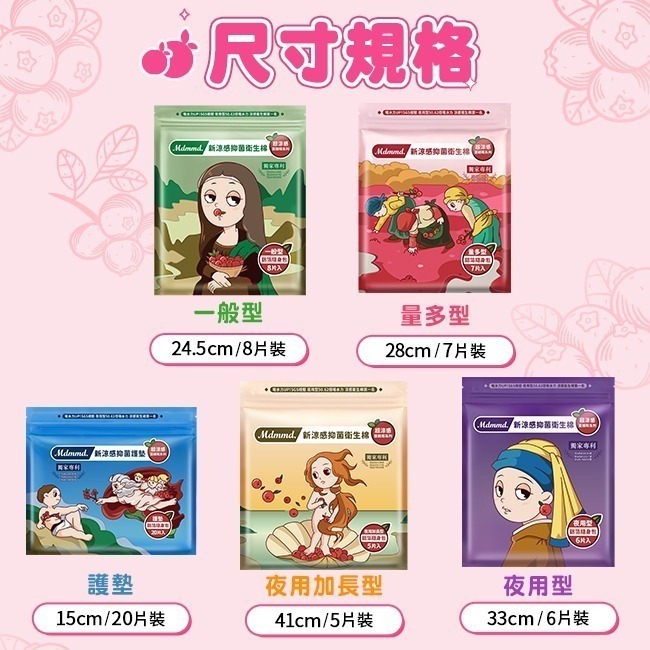 Mdmmd 明洞國際 新涼感抑菌衛生棉-超涼感蔓越莓夜用加長型 41cm/5片 36包箱購組【官方直營】《僅限宅配》-細節圖3