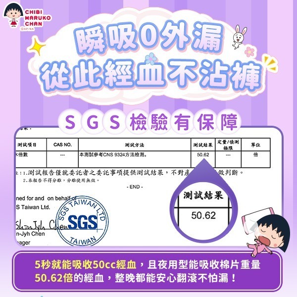 Mdmmd 櫻桃小丸子聯名衛生棉 - 夜用型 33cm/6片 36包箱購組【官方直營】《僅限宅配》-細節圖3