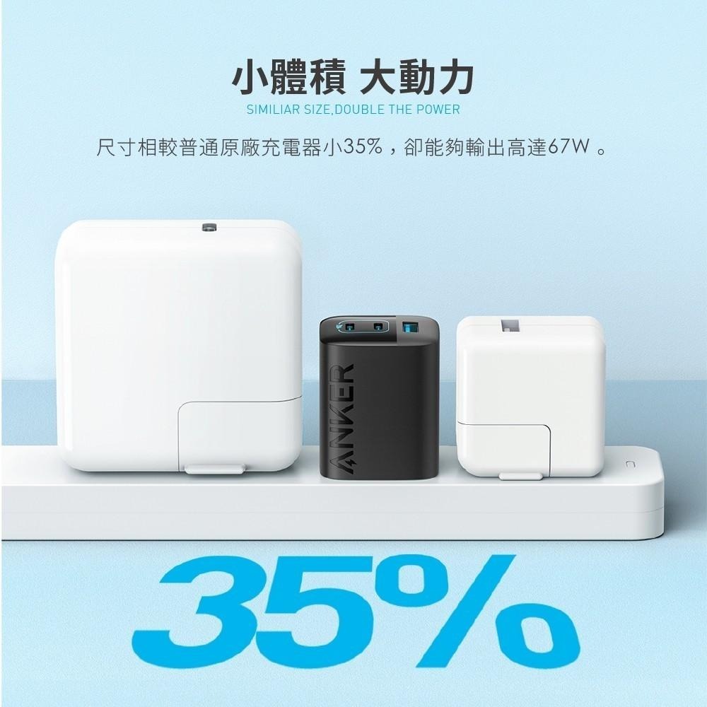 Anker 336 charger 2C1A GaN 氮化鎵 急速充電器67W A2674-細節圖8