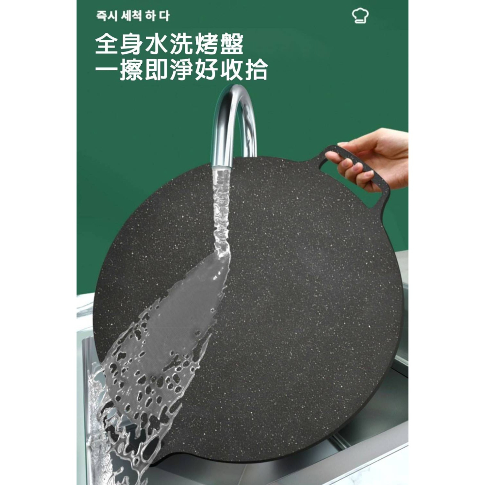 【NLS 現貨】中秋烤肉韓式麥飯石圓形煎烤盤 露營烤盤 韓式燒烤盤 戶外燒烤鐵板燒烤盤 不沾烤盤 卡式爐烤盤 電磁爐烤盤-細節圖3