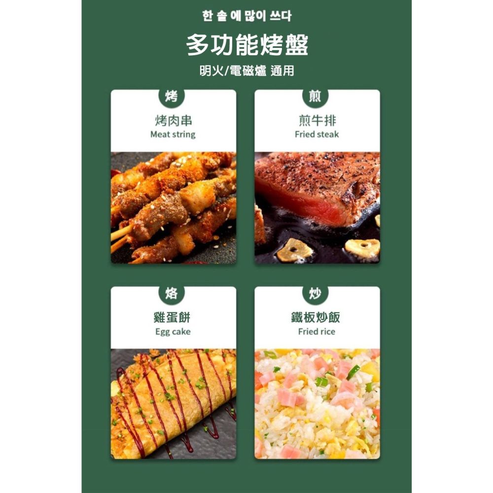 【NLS 現貨】中秋烤肉韓式麥飯石圓形煎烤盤 露營烤盤 韓式燒烤盤 戶外燒烤鐵板燒烤盤 不沾烤盤 卡式爐烤盤 電磁爐烤盤-細節圖4