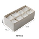 【NLS 嚴選現貨】高質感居家棉麻內衣收納盒 可水洗 襪子收納盒 可折疊內衣內褲整理盒 分格家用襪子文胸收納盒-規格圖8