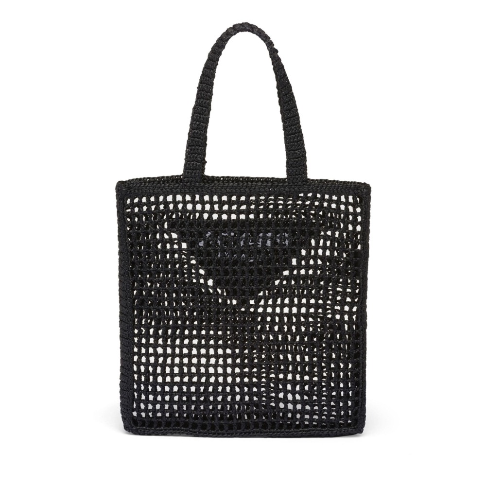 PRADA logo拉菲草編織手袋-細節圖3