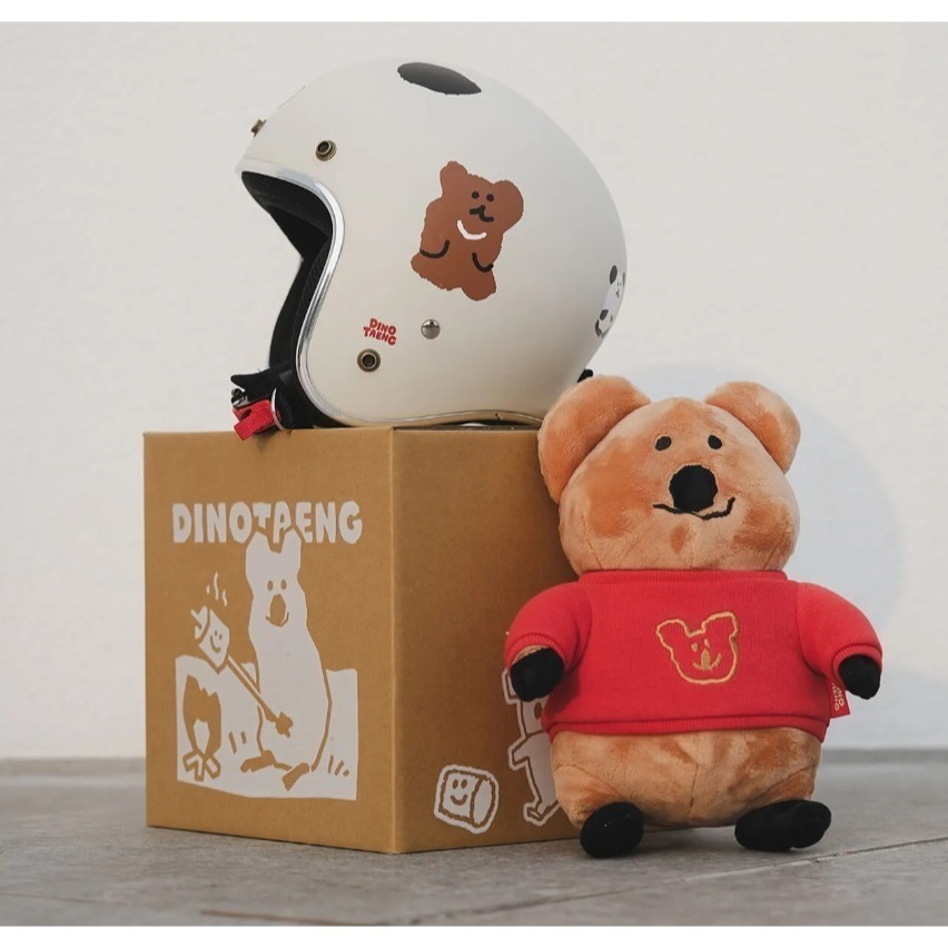 豪新安全帽｜Dinotaeng Quokka Bobo 彩蛋款 聯名彩繪 霧面奶霜白 正品 公司貨 安全帽 免運費-細節圖2