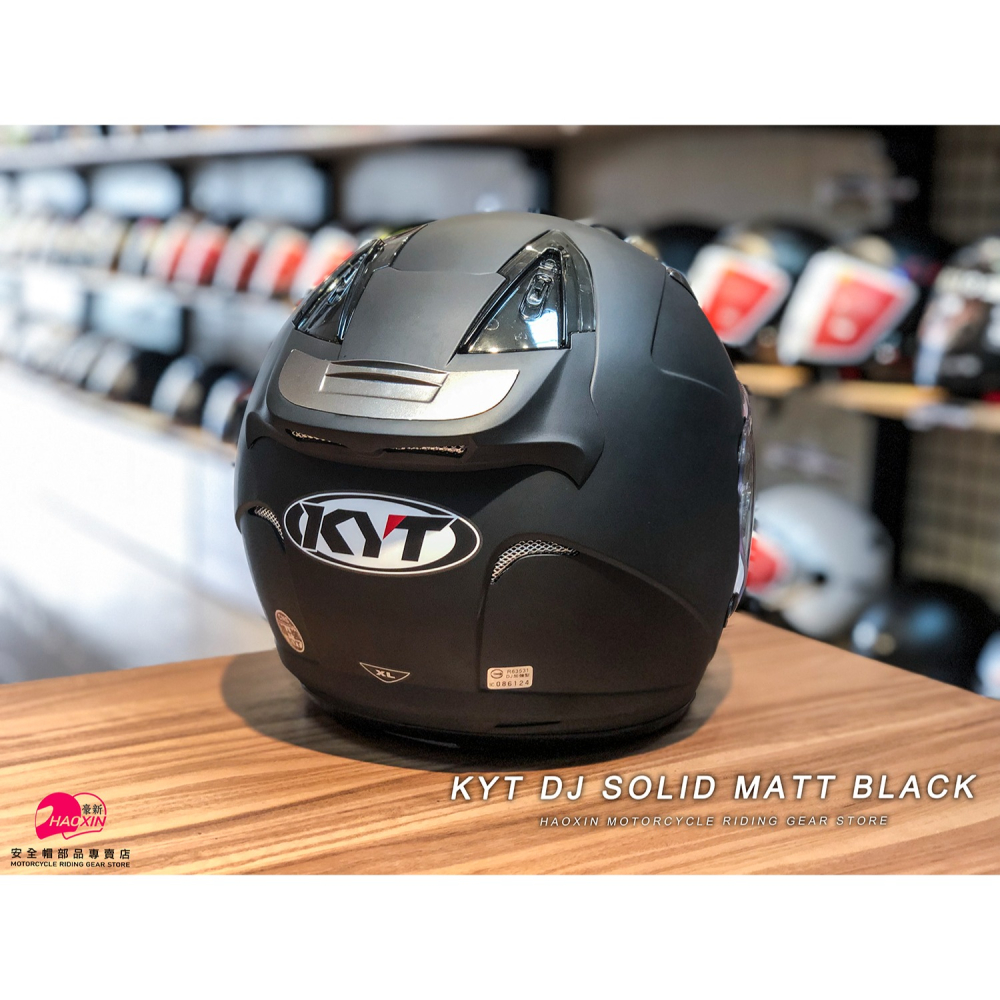 豪新安全帽｜KYT DJ 素色 消光黑 3/4罩式 內置墨鏡 DJ 平黑 半罩 安全帽 免運費-細節圖2