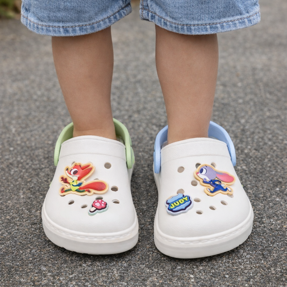 迪士尼正版授權 動物方城市 兒童防水洞洞鞋 輕量布希鞋 涼拖鞋 兩穿式 茱蒂/快俠 15-20碼-細節圖7