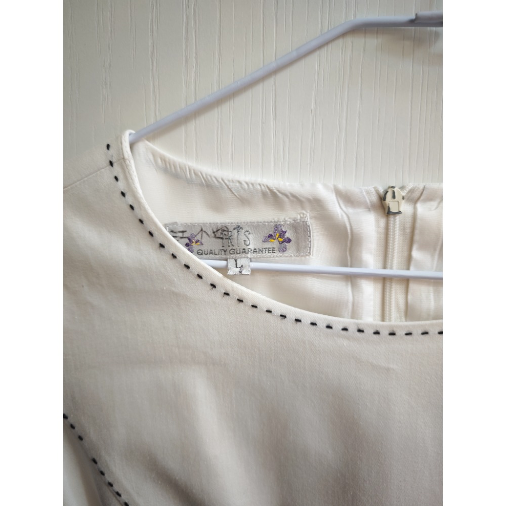 （百貨專櫃）IRIS•白藍撞色格紋洋裝-細節圖2