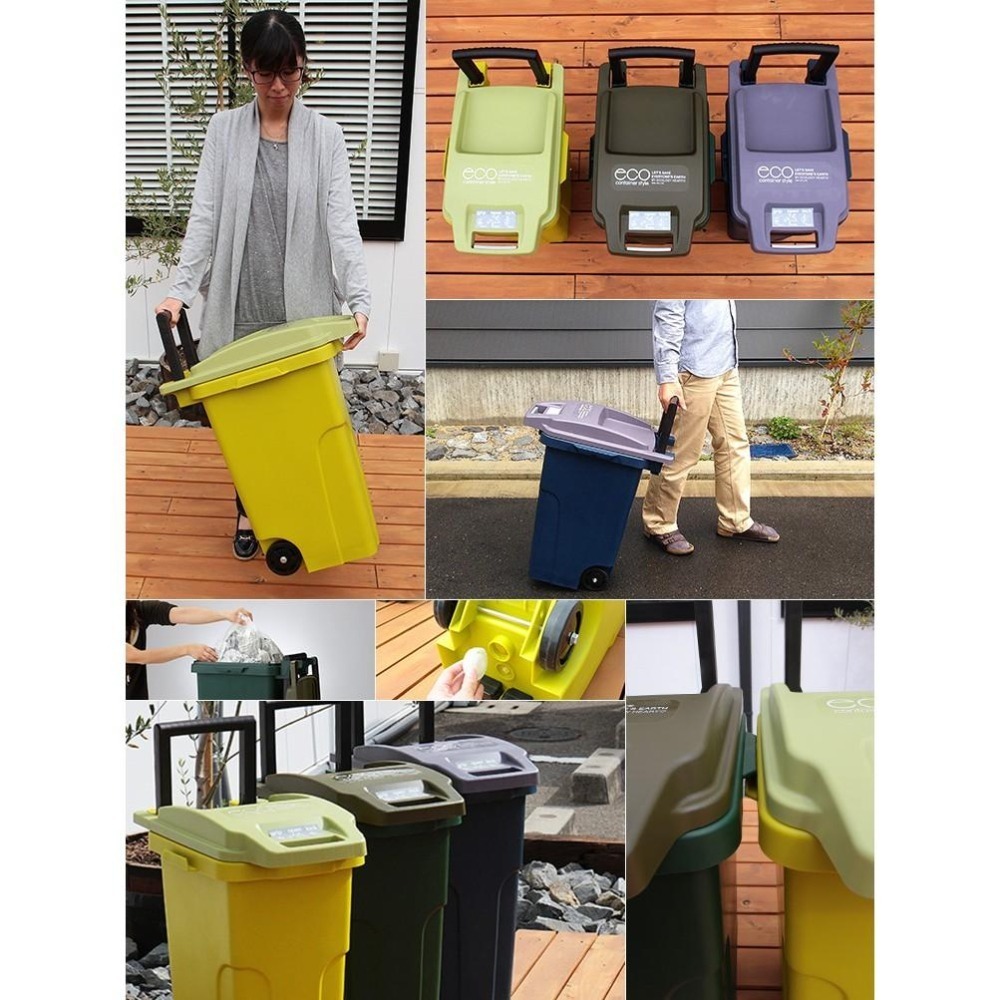 日本RISU｜eco container機能型戶外拉桿防臭垃圾桶 45L-細節圖5