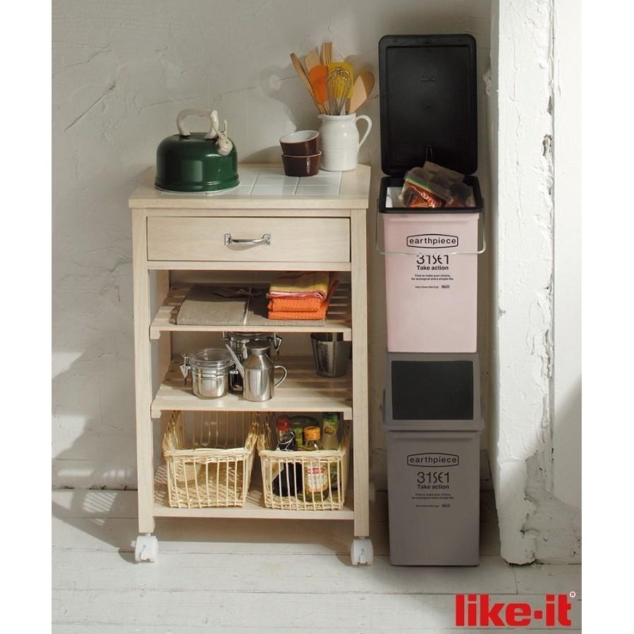日本Like-it｜earthpiece 前開式可堆疊垃圾桶17L-細節圖6