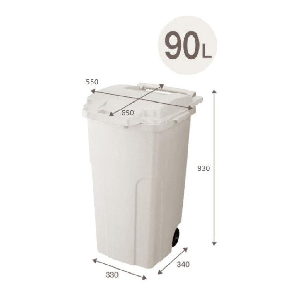 日本RISU｜GREEN 機能防臭型戶外拉桿式垃圾桶 90L-細節圖9