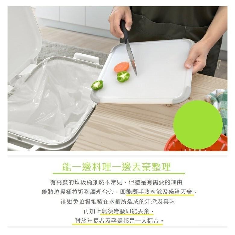 日本RISU｜H&H直立雙層分類附輪(單蓋)式垃圾桶 45L-細節圖5