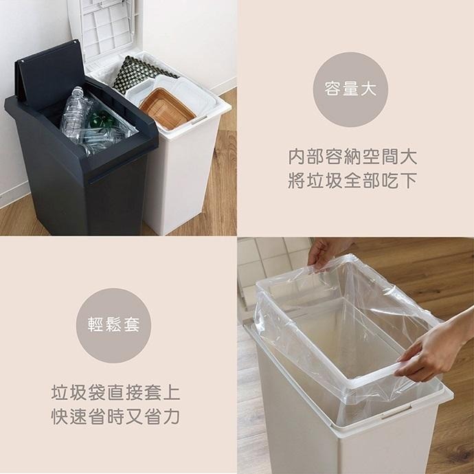 日本TONBO｜UNEED系列滑蓋雙用垃圾桶33L-細節圖3