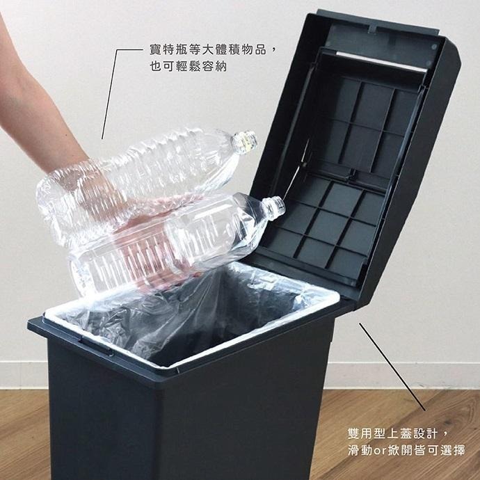 日本TONBO｜UNEED系列滑蓋雙用垃圾桶33L-細節圖5