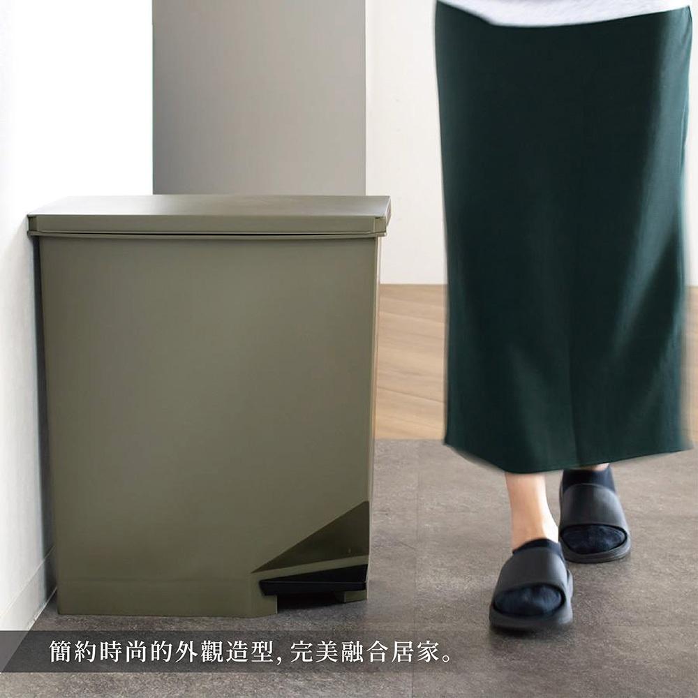日本TONBO｜UNEED系列雙向踩踏式垃圾桶35L(大地色)-細節圖2
