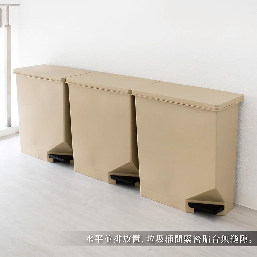 日本TONBO｜UNEED系列雙向踩踏式垃圾桶35L(大地色)-細節圖3