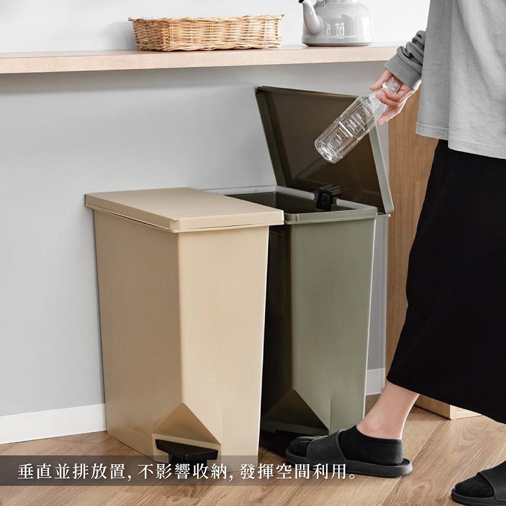 日本TONBO｜UNEED系列雙向踩踏式垃圾桶35L(大地色)-細節圖6