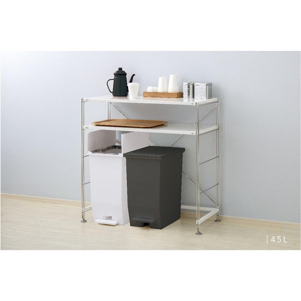 日本RISU｜H&H系列踩踏對開分類垃圾桶 45L-細節圖2