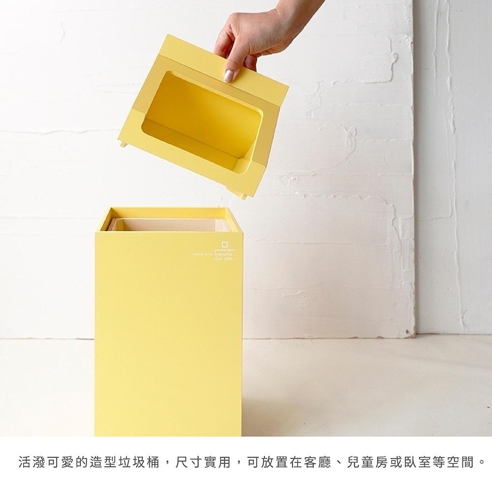 日本 yamato MIL.CW 北歐風格大開口木製垃圾桶 7.8L-細節圖3