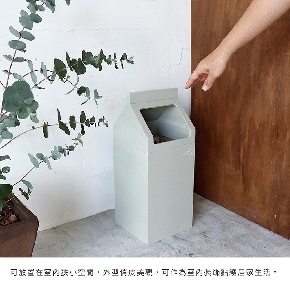 日本 yamato MIL.CW 北歐風格大開口木製垃圾桶 7.8L-細節圖4