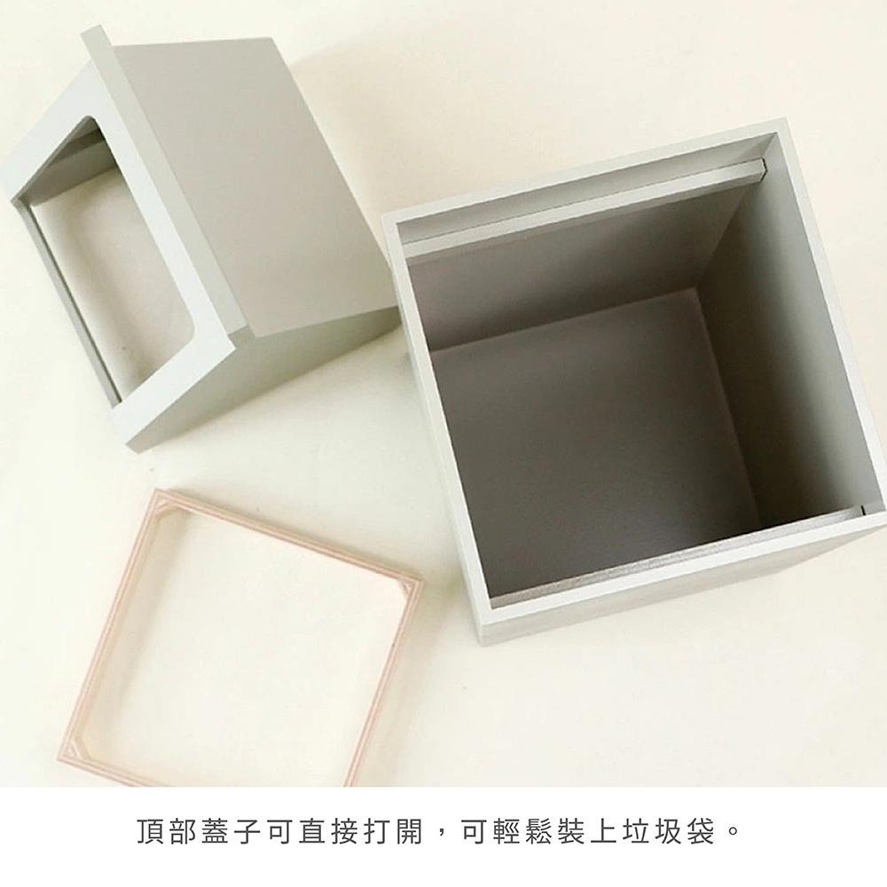 日本 yamato MIL.CW 北歐風格大開口木製垃圾桶 7.8L-細節圖5