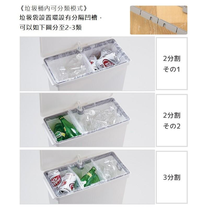 日本Like-it｜直立式分類垃圾桶 25L-純白色-細節圖6