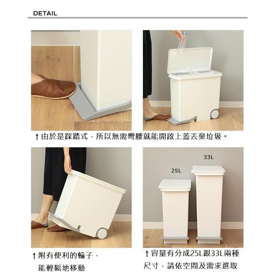 日本Like-it｜直立式分類垃圾桶 25L-純白色-細節圖7
