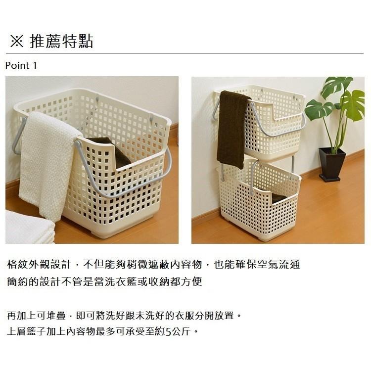 日本Like-it｜可堆疊無蓋多功能收納洗衣籃-細節圖4