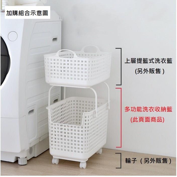 日本Like-it｜北歐風可堆疊凹型收納洗衣籃(單入)-細節圖3
