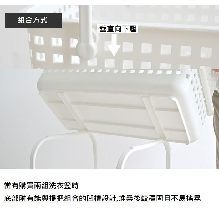 日本Like-it｜北歐風可堆疊凹型收納洗衣籃(單入)-細節圖4