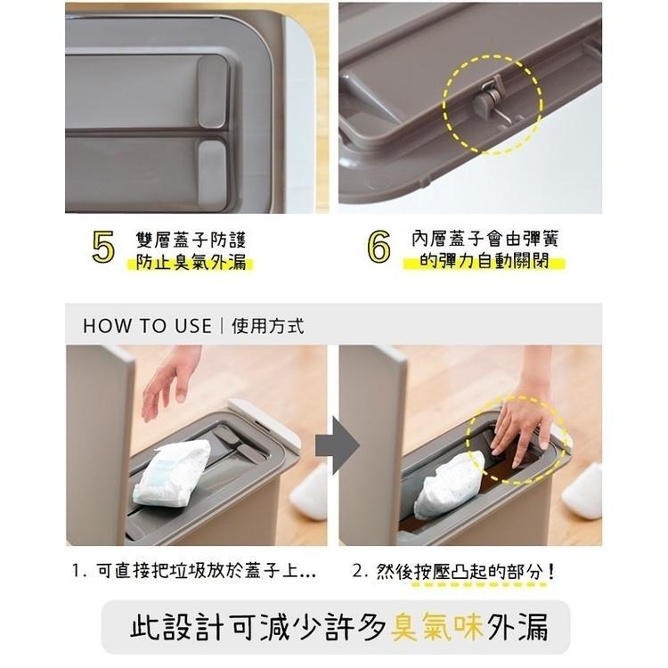 日本RISU｜H&H 雙重防臭按壓式垃圾桶20L-細節圖5