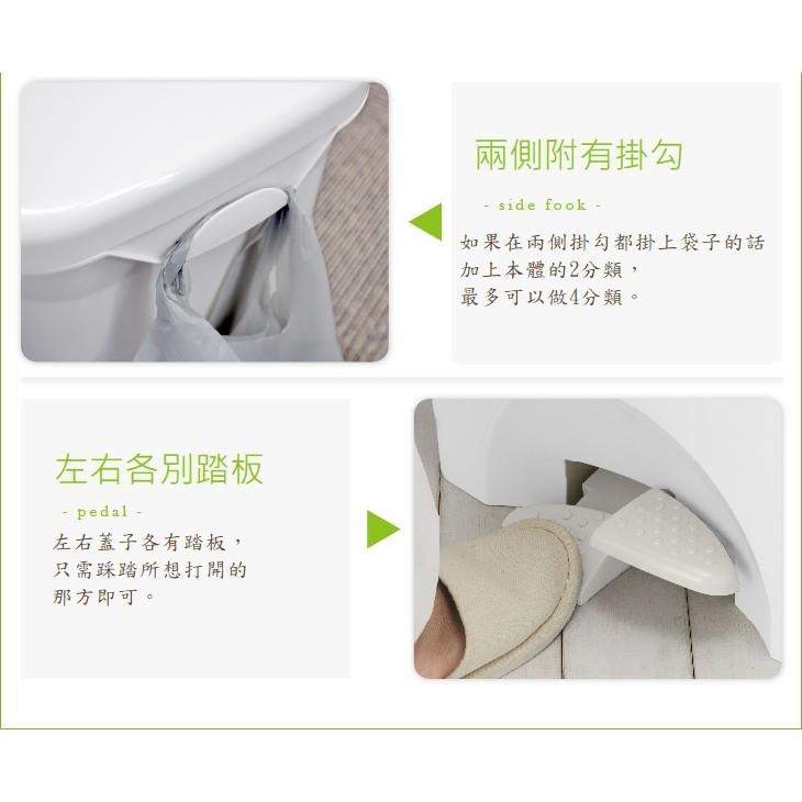 日本RISU｜(H&H系列)二分類防水垃圾桶 45L-細節圖4