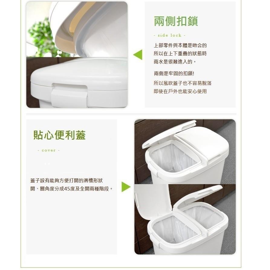 日本RISU｜(H&H系列)二分類防水垃圾桶 50L-細節圖5