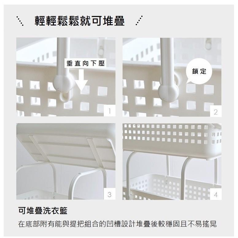 日本Like-it｜[窄款]隙縫型多功能可堆疊收納籃 洗衣籃 M(單個)-細節圖4